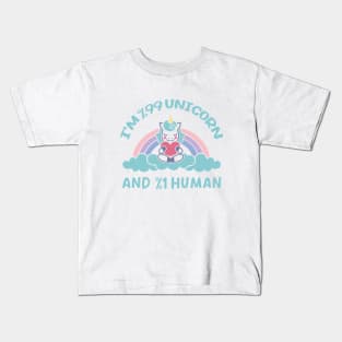 I'm 99% Unicorn And 1% Human Glitter Unicorn Cool Unicorn lover Kids T-Shirt